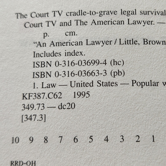 THE COURT TV CRADLE-TO-GRAVE LEGAL SURVIVAL GUIDE - 1995 FIRST PRINTING- PB - Picture 3 of 3